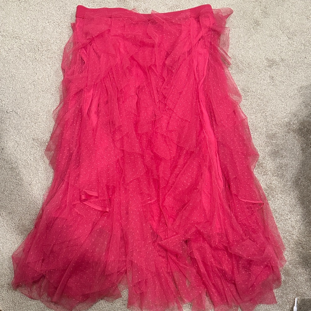 Anthropologie Hot Pink Tulle Skirt
